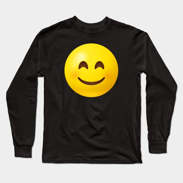 A smiling face emoji with smiling eyes Long Sleeve T-Shirt by Vilmos Varga